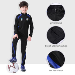 Kids’ Football Tracksuit – Warm Fleece Long Sleeve Soccer Sportswear Set with Sweatshirt & Jogging Jacket for Boys