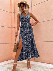 Summer Backless Floral Printed Long Dress for Women – Sexy Beachwear & Vacation Dress