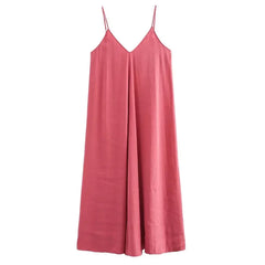 Summer Women's Loose Sleeveless Black Long Dress – Thin Straps, Backless Beach Holiday Maxi Dress