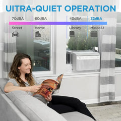 8,000 BTU U-Shaped Smart Inverter Air Conditioner –Cools up to 350 Sq. Ft., Ultra Quiet with Open Window Flexibility
