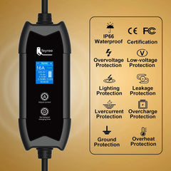 Feyree EV Charger | 3.5kW Portable TS-NACS Plug | LCD Screen | Delay Schedule | Level 1 & 2 Charging Station for Tesla & Electric Vehicles