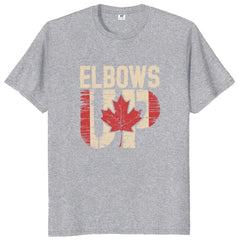 Elbows Up Canada" T-Shirt – Retro Canada Not the 51st State, Proud Canadian Gift, 100% Cotton Unisex Tee