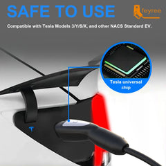 Feyree EV Charger | 3.5kW Portable TS-NACS Plug | LCD Screen | Delay Schedule | Level 1 & 2 Charging Station for Tesla & Electric Vehicles