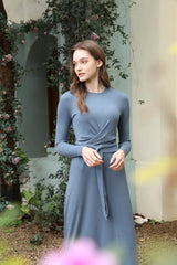 Summer Ribbing Closed-Fit Wrap Top & A-Line Dress High Stretch Matching Set – Chic & Comfortable Women's Outfit