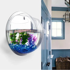 Pinsjar Acrylic Wall Hanging Fish Bowl – Wall-Mounted Aquarium Tank for Betta Fish | Aquatic Pet Supplies & Home Décor