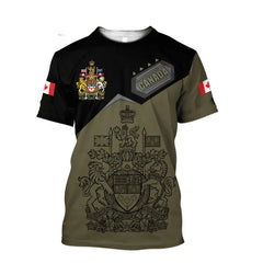 Canada Flag Soldier Camo Skull T-Shirt – 3D Harajuku Print, Fashionable Street Hip-Hop Casual Tee