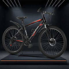 TULX High-Carbon Steel Bicycle – 21-Speed with Front Fork Lock & Dual Disc Brakes | Strong & Stable Ride