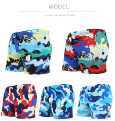 Children's Swimming Trunks – Flat Camo Printed Boys' Shorts | Big Boys' Hot Spring Bathing Suit