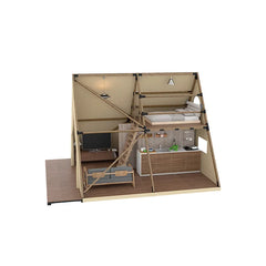 Triangular Double-Layer Oxford Tent – 2-Story Luxury Villa Cabin with Galvanized Frame | Rainproof & Anti-Light Glamping Tent for Outdoor Camping