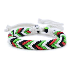 Geometric Polka Dot Palestine Bracelet – Multicolor Handwoven Arabic Style Gaza Flag Jewelry for Men & Women