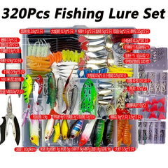 Fishing Lure Kit – Soft & Hard Bait Set | Minnow, Metal Jig, Spoon, Crankbait for Bass & Pike | Tackle Accessories with Box