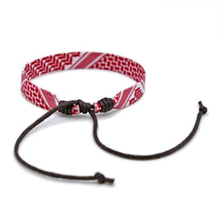 Geometric Polka Dot Palestine Bracelet – Multicolor Handwoven Arabic Style Gaza Flag Jewelry for Men & Women