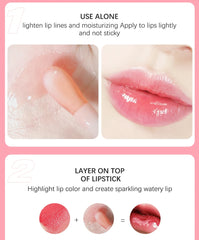 Hydrating Lip Glow Oil – Moisturizing Plumping Lip Gloss, Transparent & Tinted for Dry Lips & Lip Care | Perfect Gift for Mother's Day