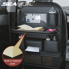 SEAMETAL Car Backseat Organizer – Multi-Pocket Storage Bag with Foldable Tablet Tray & Large Capacity