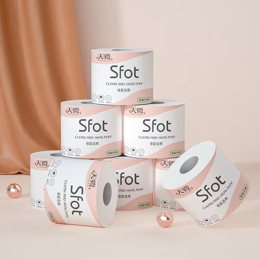 8 Rolls Household Paper Towels – Thickened 5-Layer Core Roll Toilet Paper for Home & Bathroom Use