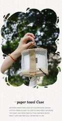 Portable Camping Tissue Case | Roll Paper Storage Bag with Hook | Tent Hanging Napkin Holder