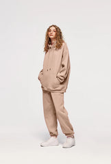 INFLATION 350gsm Thick Velvet Tracksuit – Unisex Solid Color Jogging Suit | 2023 Trendy Matching Fleece Sweatpants & Hoodie Set