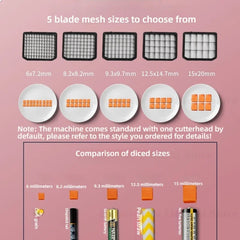 Commercial Electric Vegetable Dicer & Slicer – 5-Blade Food Processor for Cubing, Strips & Slices of Potatoes, Carrots & Fruits