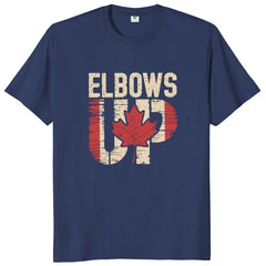 Elbows Up Canada" T-Shirt – Retro Canada Not the 51st State, Proud Canadian Gift, 100% Cotton Unisex Tee