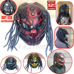 Personalized Full-Cover Predator Helmet – Carbon Fiber Retro Full-Face Motorcycle Helmet | Special-Shaped Design | DOT & ECE Certified