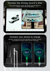 YZ USB HUB Adapter & Quick Charger for Tesla Model 3 (2021) & Model Y (2023) – Glove Box Flocking Car Accessories