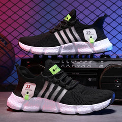 Men’s Thick-Soled Sneakers – Breathable Summer Running & Tennis Shoes, Comfortable Casual Footwear in Large Sizes