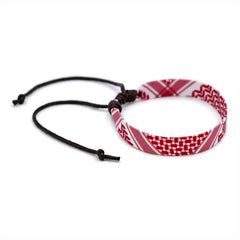 Geometric Polka Dot Palestine Bracelet – Multicolor Handwoven Arabic Style Gaza Flag Jewelry for Men & Women