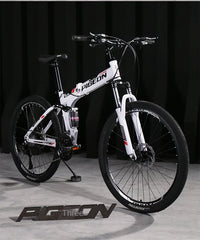 Foldable Mountain Bike for Men & Teens – Dual Shock Absorption, 21-Speed, Road & Off-Road Bicycle for Students & Adults