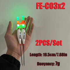 2PCS Night Fishing Electronic Float – Large Buoyancy LED Luminous Buoy | CR425 Battery | Summer Fishing Gear