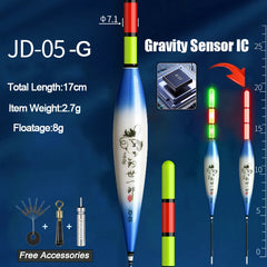 Fishing Floats for Sea & Rock – Smart IC Slip Bobber with Gravity Sensor | Color-Changing LED Luminous Fishing Tackle