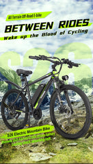 IDOTATA Electric Bicycle 48V 12.8AH Lithium Battery 500W Motor Adult Mountain Electric Bike 21Speed Cycling Bicycle 26INCH Ebike