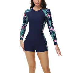 Women’s One-Piece Sports Bathing Suit – Monokini with Zipper | Sunscreen Surfing Swimwear & Beach Bodysuit for Ladies