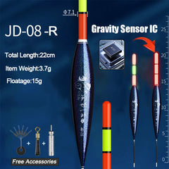 Fishing Floats for Sea & Rock – Smart IC Slip Bobber with Gravity Sensor | Color-Changing LED Luminous Fishing Tackle