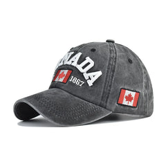 Canada Dad Baseball Cap – Unisex Cotton Cap with Embroidered Maple Leaf Flag, Outdoor Sun Hat for Adults