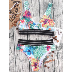 Fashion Print High-Waist Bikini – Sexy Women's Swimsuit for Summer Beachwear