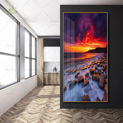 Modern Landscape Paintings – Crystal Porcelain Art Murals for Living Room