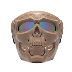 Skull Horror Motorcycle Mask Helmet – Open-Face Off-Road Helmet with Goggles | Cool Sports Riding Skull Mask for Bikers
