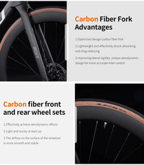 KOOTU Full Carbon Fiber Road Bike – Ultra-Light Pure Oil Disc Brake Bicycle with SHIMANO R7120 24-Speed Components | Performance Cycling for Adults