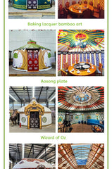 Large Mongolian Yurt Tent – Double Slope Steel & Bamboo Frame, Water-Resistant PVC, Glamping, Farmhouse, Restaurant, BBQ