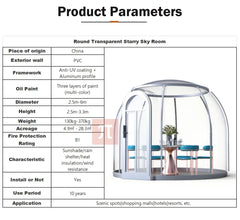 Transparent PC Geodesic Dome Tent – Clear Round Igloo House for Catering, Events, Hotel Resorts & Luxury Celebrations