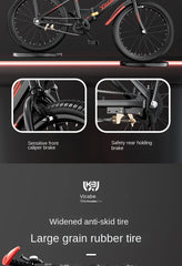 SKIG Folding Mountain Bike for Boys & Girls - 7-15 Years Old, Variable Speed, Lightweight & Durable Folding Bicycle for Kids, Teens, Camping, and Home Use