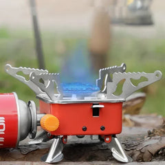 Portable Foldable Camping Burner | Windproof Outdoor Gas Stove for Backpacking, Hiking, Picnic & BBQ Grill