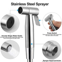 Handheld Stainless Steel Bidet Sprayer – Multi-Function Bathroom Faucet & Self-Cleaning Shower Head for Personal Hygiene
