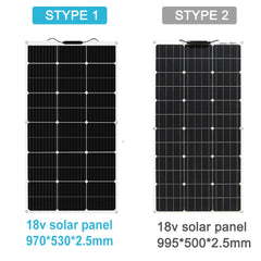solar panel kit and 300w 200w 100w flexible solar panels 12v 24v high efficiency battery charger module
