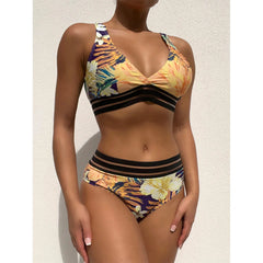 Fashion Print High-Waist Bikini – Sexy Women's Swimsuit for Summer Beachwear