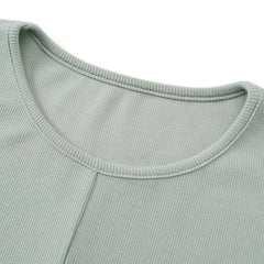 Summer Ribbing Closed-Fit Wrap Top & A-Line Dress High Stretch Matching Set – Chic & Comfortable Women's Outfit