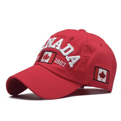 Canada Dad Baseball Cap – Unisex Cotton Cap with Embroidered Maple Leaf Flag, Outdoor Sun Hat for Adults