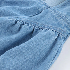 Women's Sleeveless Backless Denim Dress – Casual Round Neck, Lace-Up, High Waist, Zipper Closure | Sexy Summer High Street Style