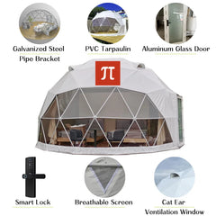 Luxury Geodesic Dome Tent – Transparent Spherical Glamping Tent for Outdoor Resort & Starry Sky Camping
