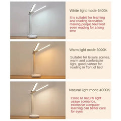 Energy-Saving USB Double Lamp LED Foldable Reading Light with Mobile Phone Bracket – Desk Study Lamp for Children, Bedroom & Table